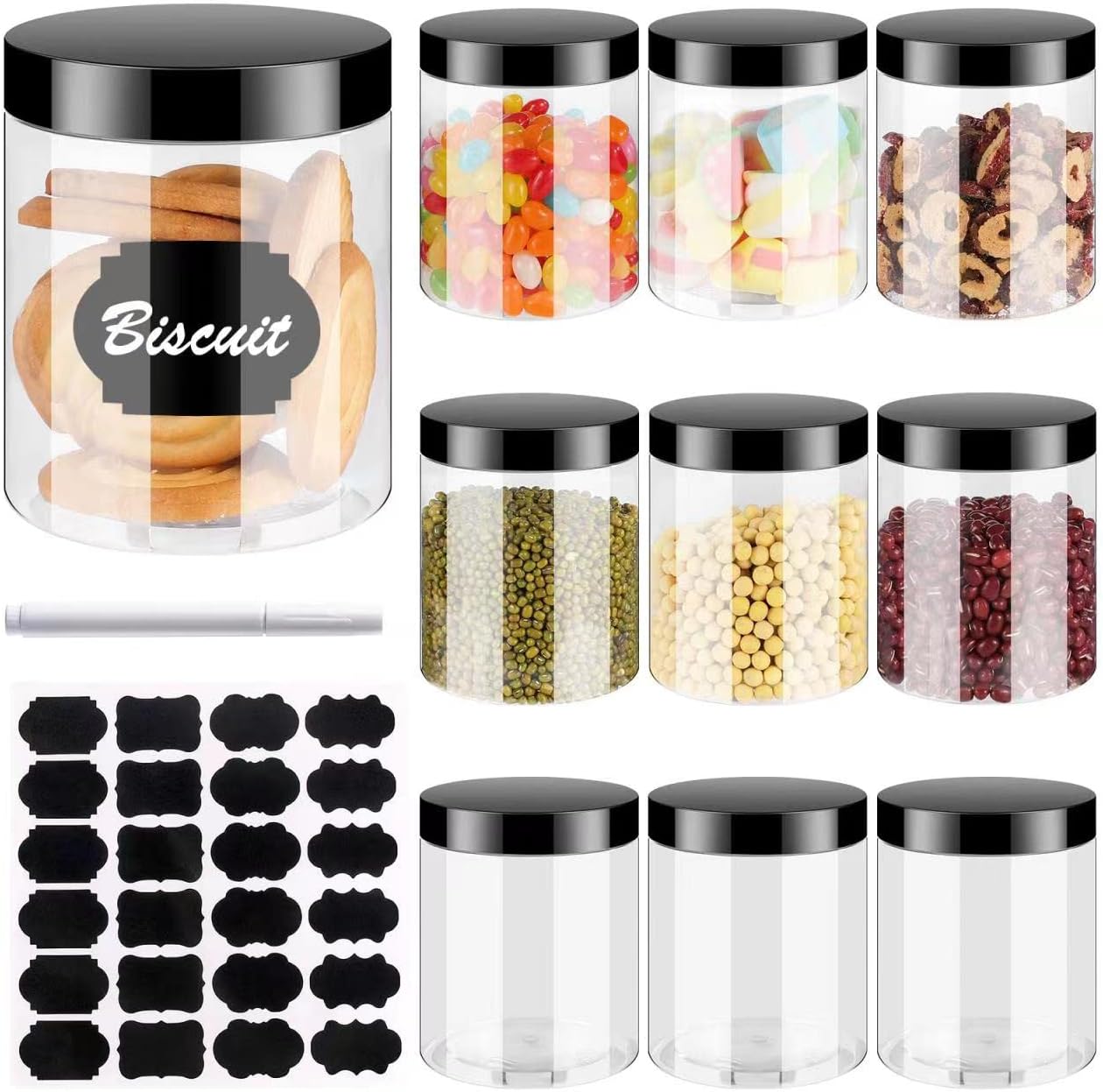 Mason Jar 8Oz - Frascos de plástico de 8OZ con